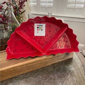 NOVOGRATZ WATERMELON MELAMINE DIVIDED SERVING DISH